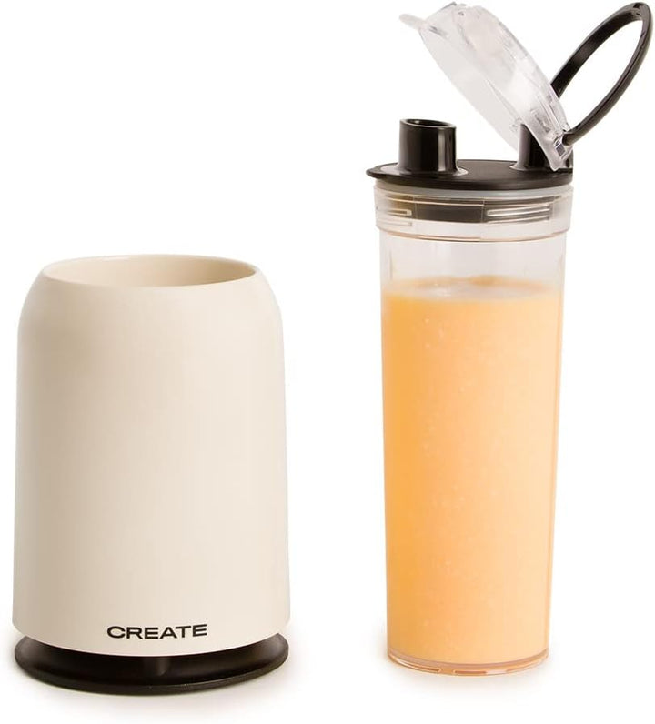 CREATE/MOI/Standmixer Cremeweiss/Mixer für Smoothies und Milchshakes, 400ml Glas, BPA-frei, tragbar,