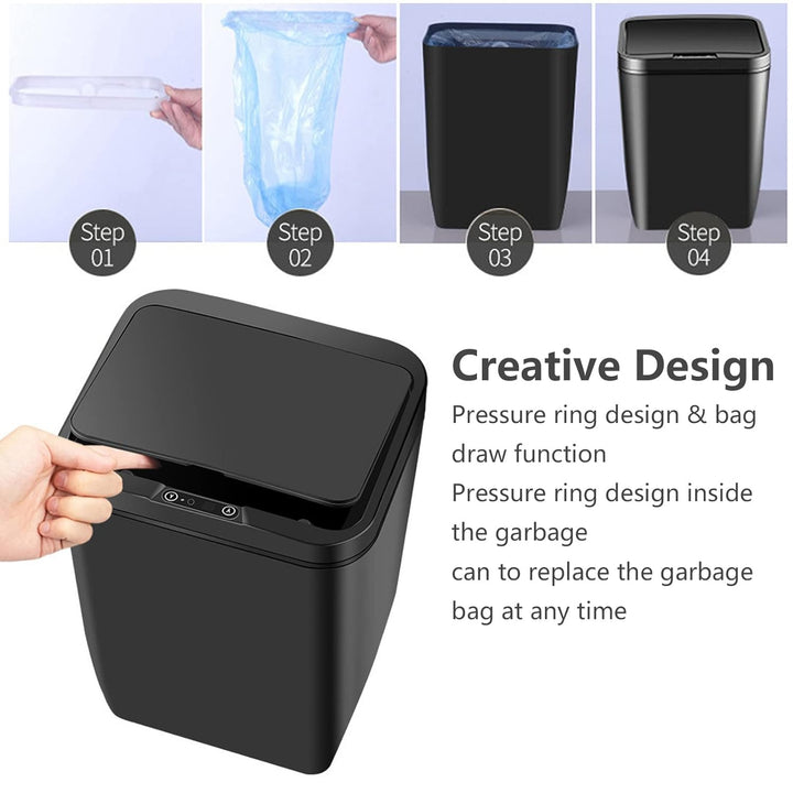 WMLBK Automatic Mülleimer 12 Liter Bewegungssensor-Mülleimer Mülleimer Automatisch mit Deckel Berühr