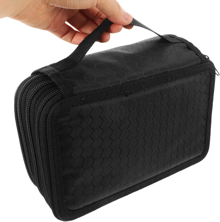 NUOLUX 72-Hole Pencil Bag Black Federmäppchen Mäppchen 4-Fach Stifte Organizer FüR Schule BüRo Und R