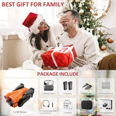 Mingfuxin Faltbare Drohne mit Kamera für Anfänger, RC Quadcopter Drohne mit App WIFI FPV Live-Video,