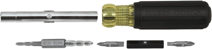 Klein Tools 32517 Multi-Bit-Schraubendreher/Gewindebohrer mit 6 gängigen Gewindebohrergrössen, 4 Sch