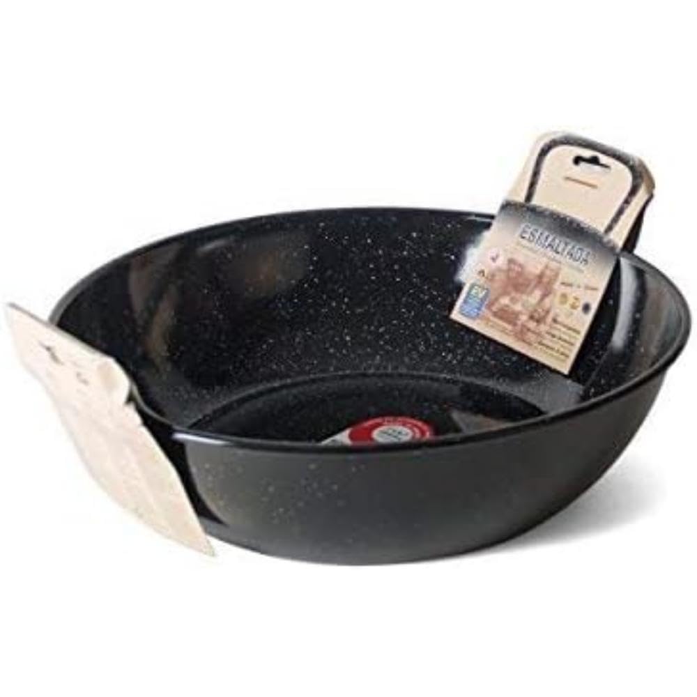 Garcima 5020009 Honda Doppelpfanne mit emaillierten Griffen, 30 cm, Stahl, Schwarz 36 x 30 x 10 cm,