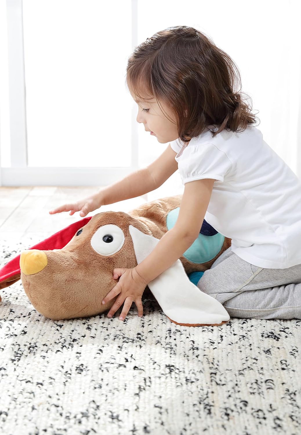 SIGIKID 40999 Aktiv-Kissen Hund Baby Activity PlayQ Mädchen und Jungen Babyspielzeug empfohlen ab 3