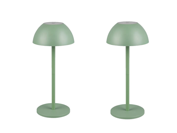 2er SET Akku Tischlampen Grün ohne Kabel für Innen & Aussen, 30cm klein, Grün