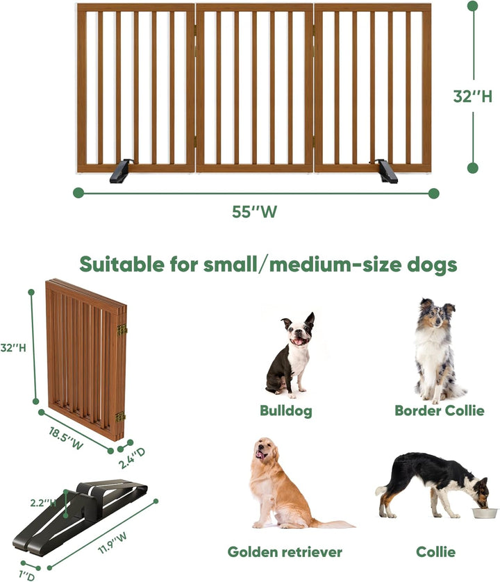 Hohe Hundegitter für Türen, faltbares Hundegitter für den Innenbereich, freistehende Haustiergitter