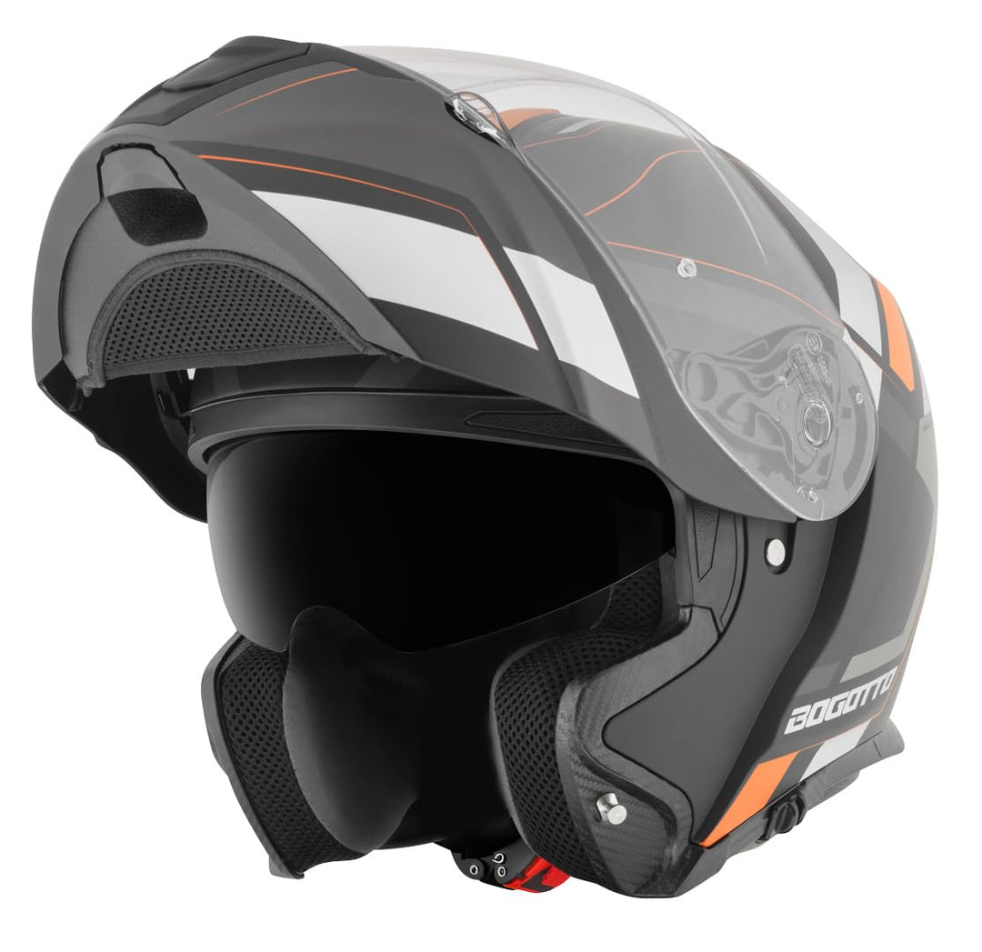 Bogotto FF403 Murata Klapphelm S (55/56) orange/schwarz, S (55/56) orange/schwarz