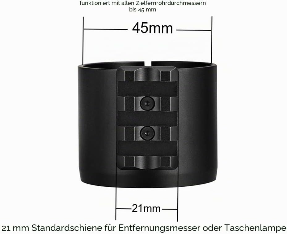 Speziell angepasster 45-mm-Adapter für die NV007-Nachtsichtfernrohrkamera mit Schiene für Entfernung