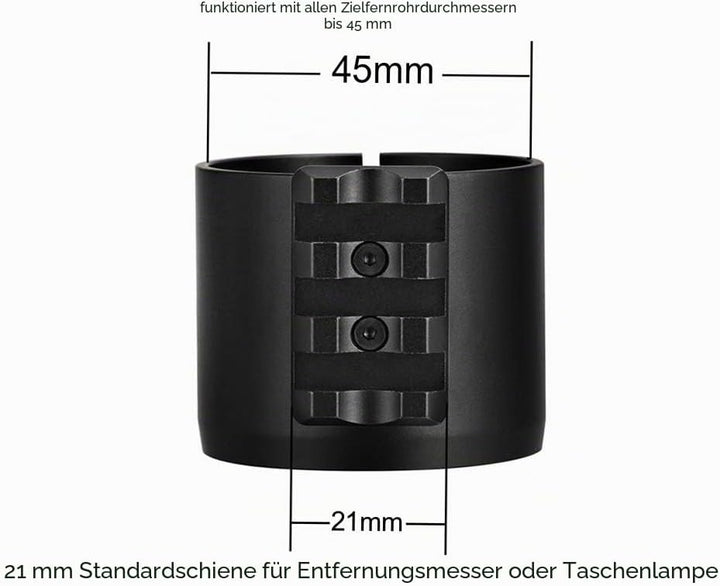 Speziell angepasster 45-mm-Adapter für die NV007-Nachtsichtfernrohrkamera mit Schiene für Entfernung