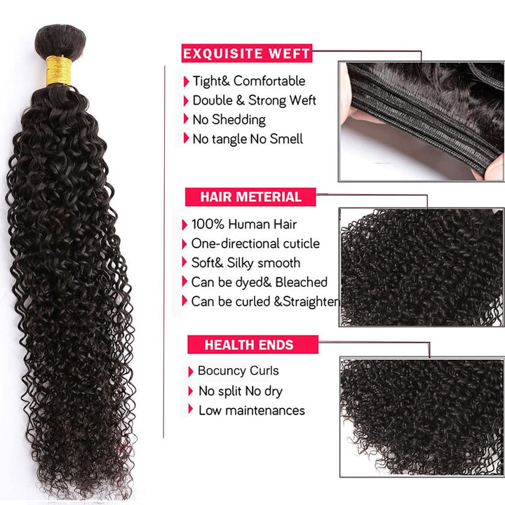 Huarisi 1 Bundle Long Brazilian Kinky Curly Bundles Long Remy Human Hair Weave Extensions 8a Unproce