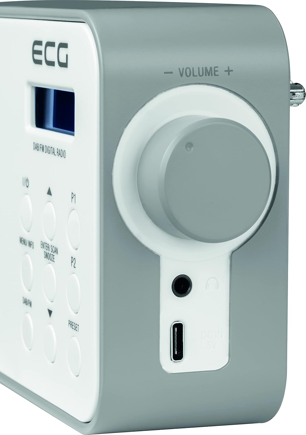 ECG RD 110 DAB+/FM Radio, Weiss, Alarmauswahl: Signal/Radio