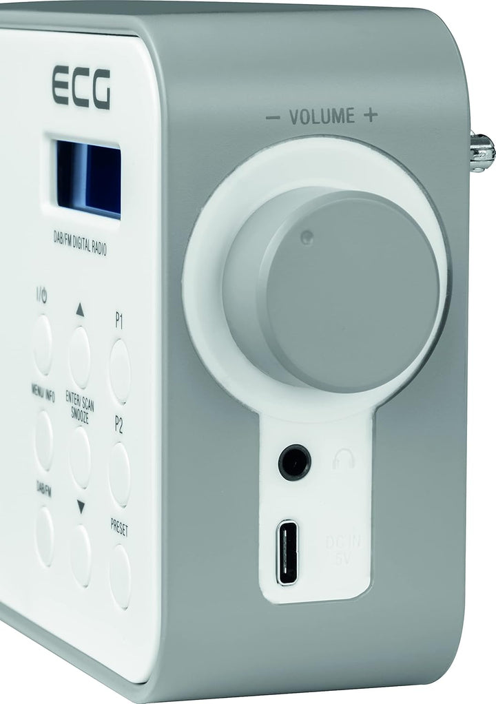 ECG RD 110 DAB+/FM Radio, Weiss, Alarmauswahl: Signal/Radio