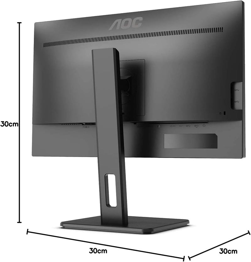 AOC Q24P2Q - 24 Zoll QHD Monitor, höhenverstellbar (2560x1440, 75 Hz, VGA, HDMI, DisplayPort, USB Hu