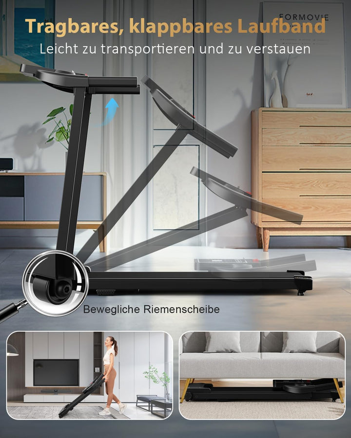 Laufband für Zuhause Walking Pad - Klappbar Laufbänder Elektrisches Laufbänder Schreibtisch Foldable