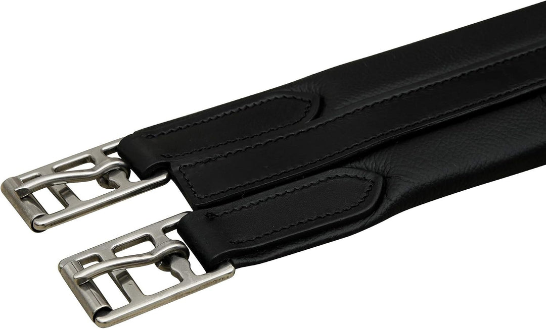 Leder-Gurt, Schwarz/Braun, 116,8 cm / 122 cm / 127 cm / 132 cm / 137 cm / 142 cm, Schwarz 121,9 cm