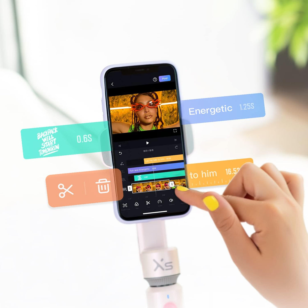 ZHIYUN Smooth-XS [offiziell] Smartphone tragbar Stabilisator Gimbal Selfie Stick Vlog Youtuber-Rosa,