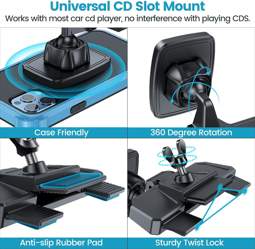 APPS2Car Magnetischer Universal-CD-Telefonhalter Auto, CD-Telefonhalter mit CD-Schlitz,Handyhalter C