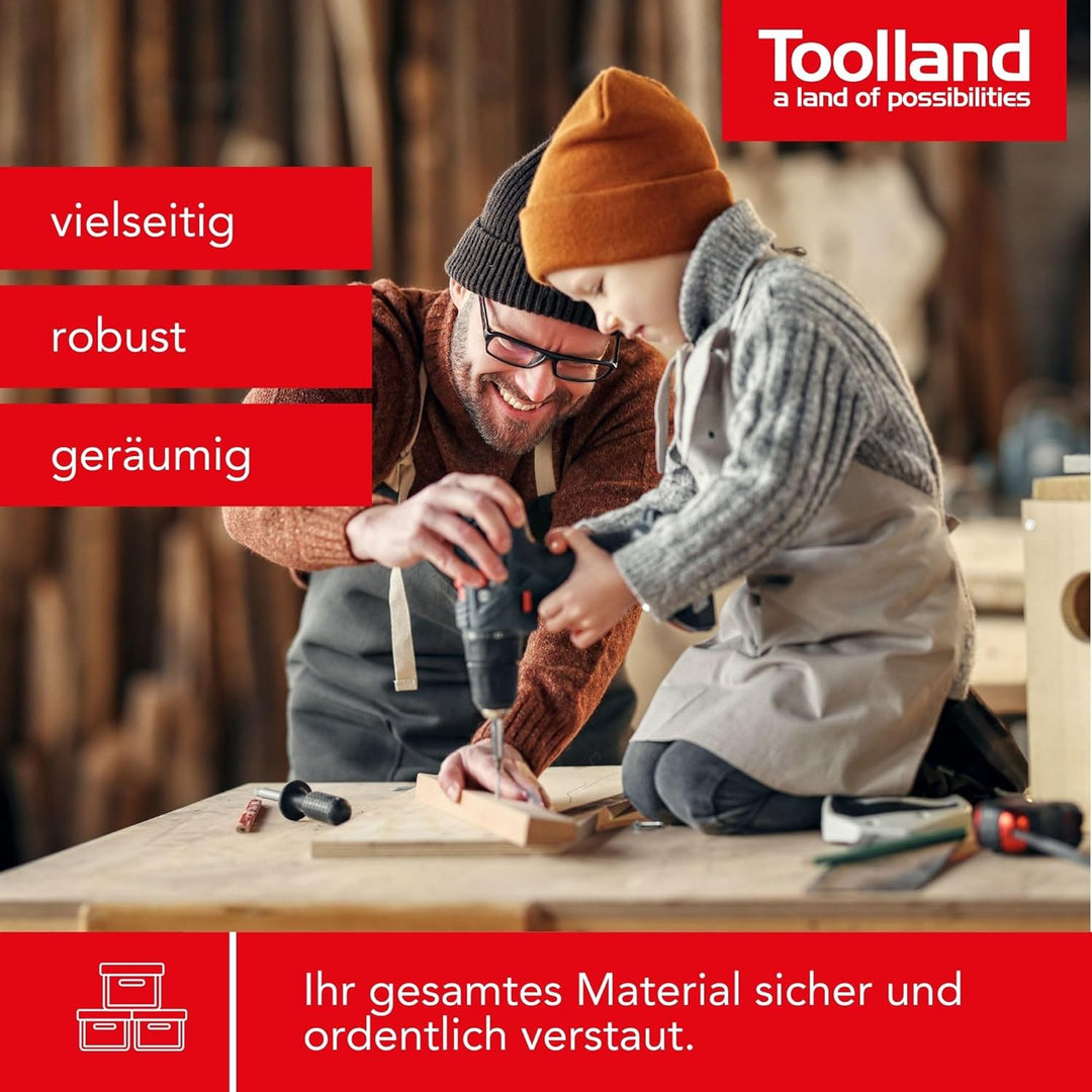 TOOLLAND - MP530 Werkzeugkoffer, 530 mm x 200 mm x 200 mm Abmessungen 174244