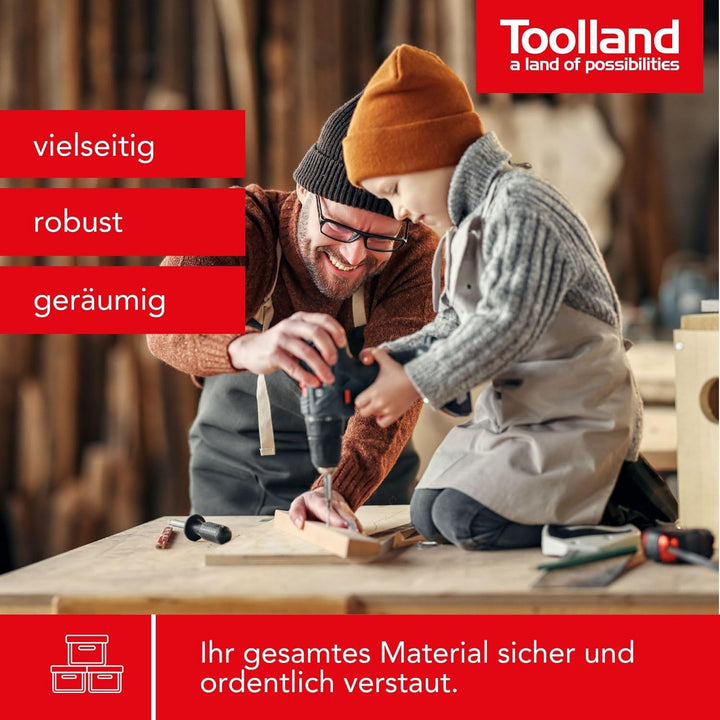 TOOLLAND - MP530 Werkzeugkoffer, 530 mm x 200 mm x 200 mm Abmessungen 174244