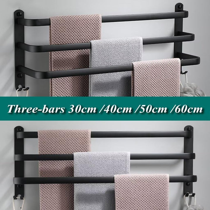 Handtuchhalter Ohne Bohren Schwarz Handtuchstange Wand zum Kleben für Bad Küche Badetuchhalter Alumi