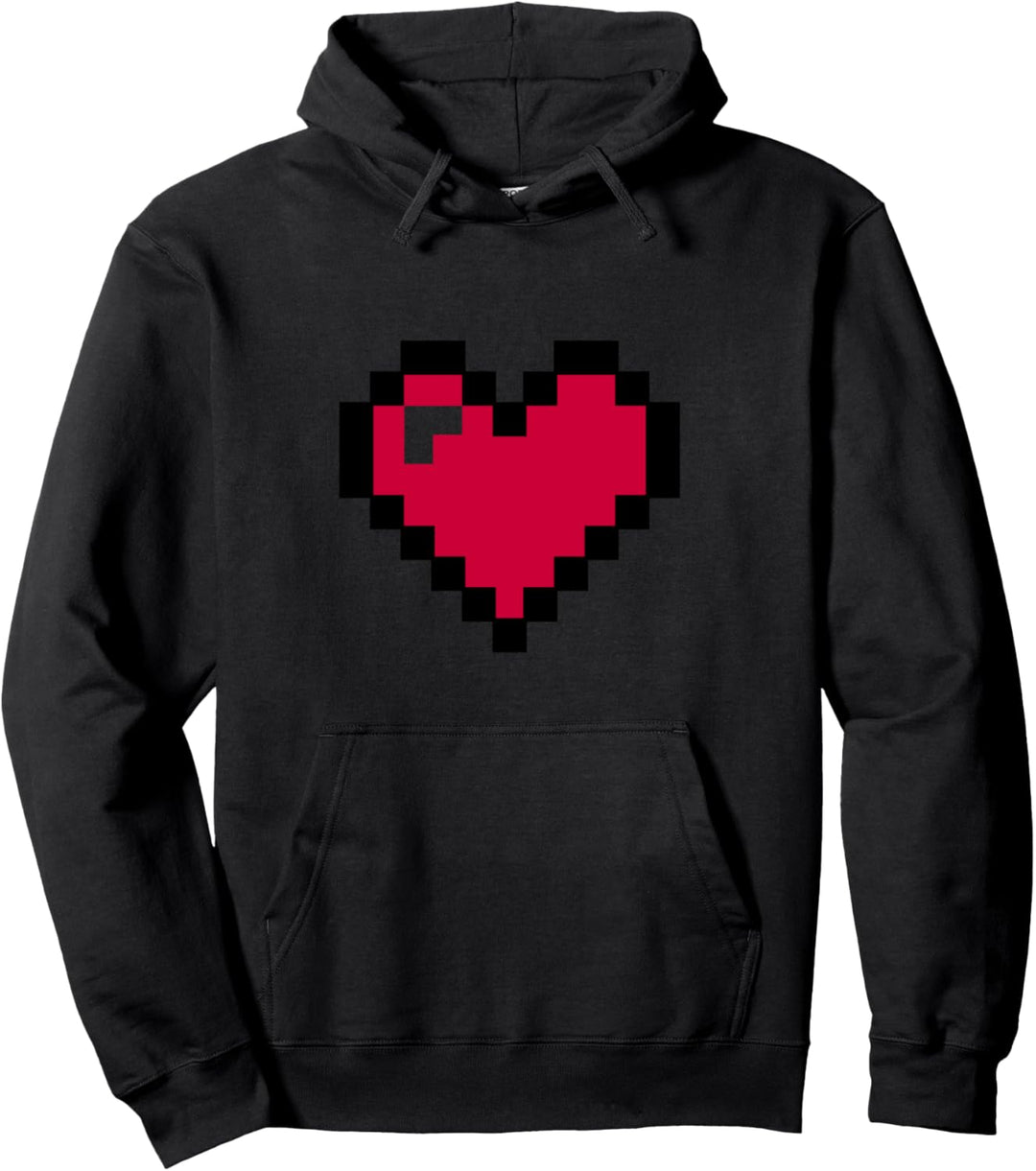 Pixel Herz Zocken Spiele Geschenk Game Over Controller Pullover Hoodie