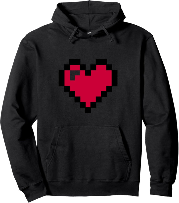 Pixel Herz Zocken Spiele Geschenk Game Over Controller Pullover Hoodie
