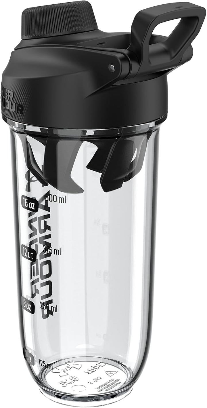Under Armour UA Clarity Shaker-Flasche, 680 ml, transparent/schwarz, OSFA Durchsichtig / Schwarz, Du