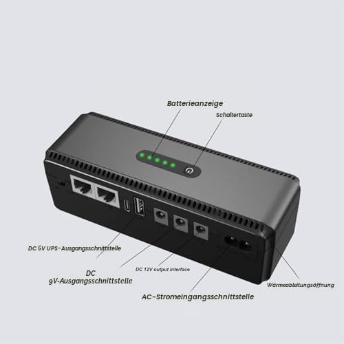 USV-Batterie-Backup, 10400 MAh Unterbrechungsfreie Stromversorgung mit 15 V 24 V POE-Anschlüssen und