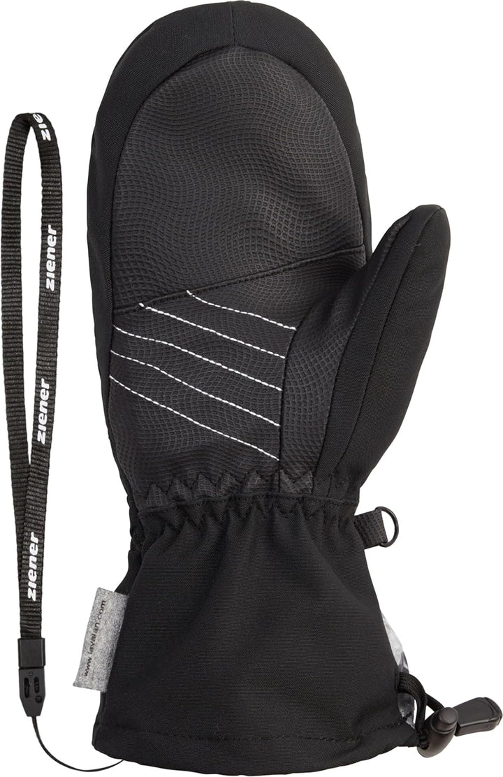 Ziener Kinder Lavalino Ski-Fäustling/Wintersport | wasserdicht, extra warm, Wolle 3 black.grey mount