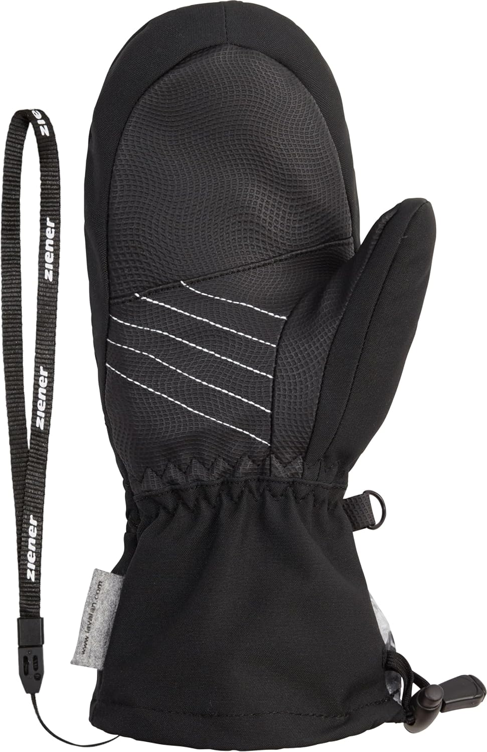 Ziener Kinder Lavalino Ski-Fäustling/Wintersport | wasserdicht, extra warm, Wolle 7 black.grey mount