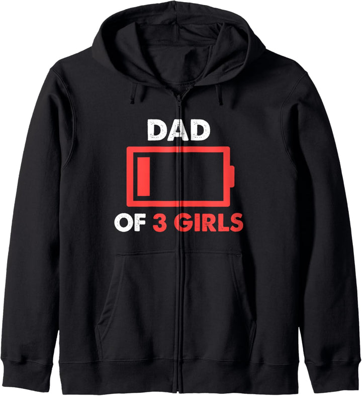 Tired Dad of 3 Girls Gift From Son Fathers Day Birthday Kapuzenjacke