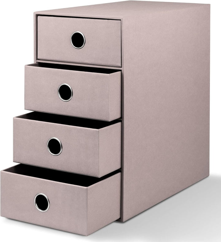 Rössler 1524452494 - S.O.H.O. 4er Schubladenbox für DIN A5, mit Griffloch, Taupe, 250 x 175 x 320 mm