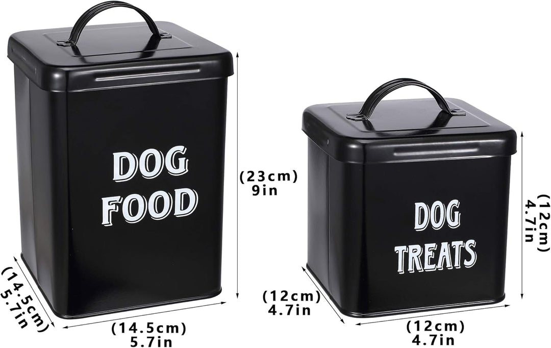 Pethiy Hundefutter und hundeleckerli behälter Set mit Schaufel –Beschichteter Kohlenstoffstahl – dic