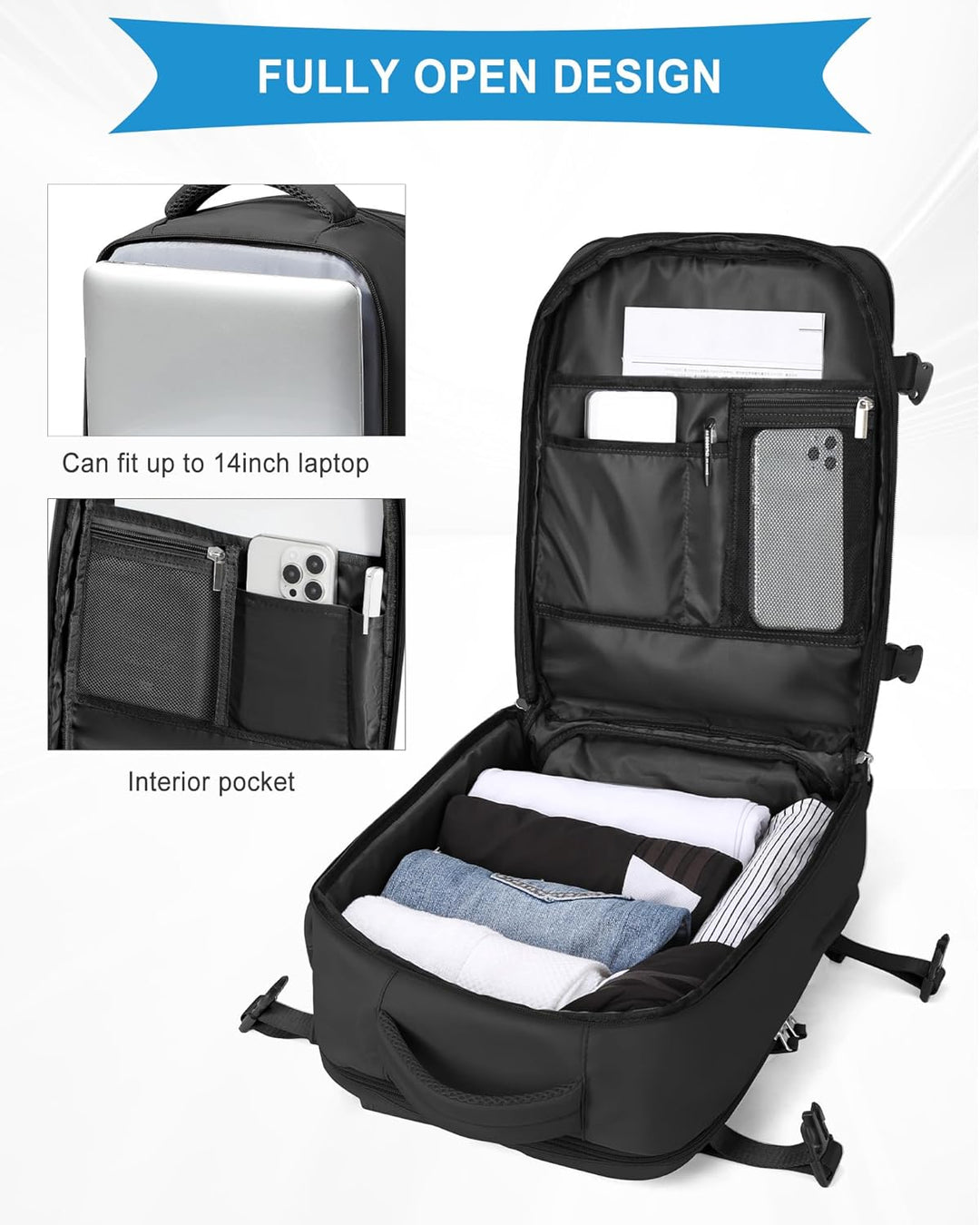 SZLX Ryanair Handgepäck 40x20x25 Rucksack handgepäck Flugzeug Easyjet Handgepäck 45x36x20 Rucksack W
