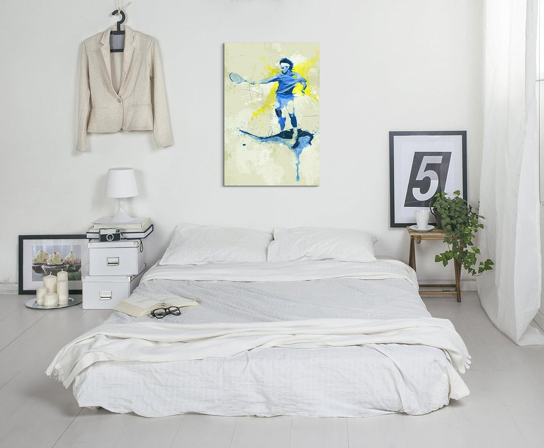 Paul Sinus Art Tennis IV 90x60cm SPORTBILDER Splash Art Wandbild Aquarell Art