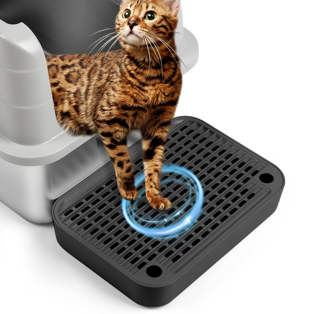 Katzentreppe, Katzentoilette Rampenmatte mit Filterfunktion, Katzenklo Stufen für automatische selbs