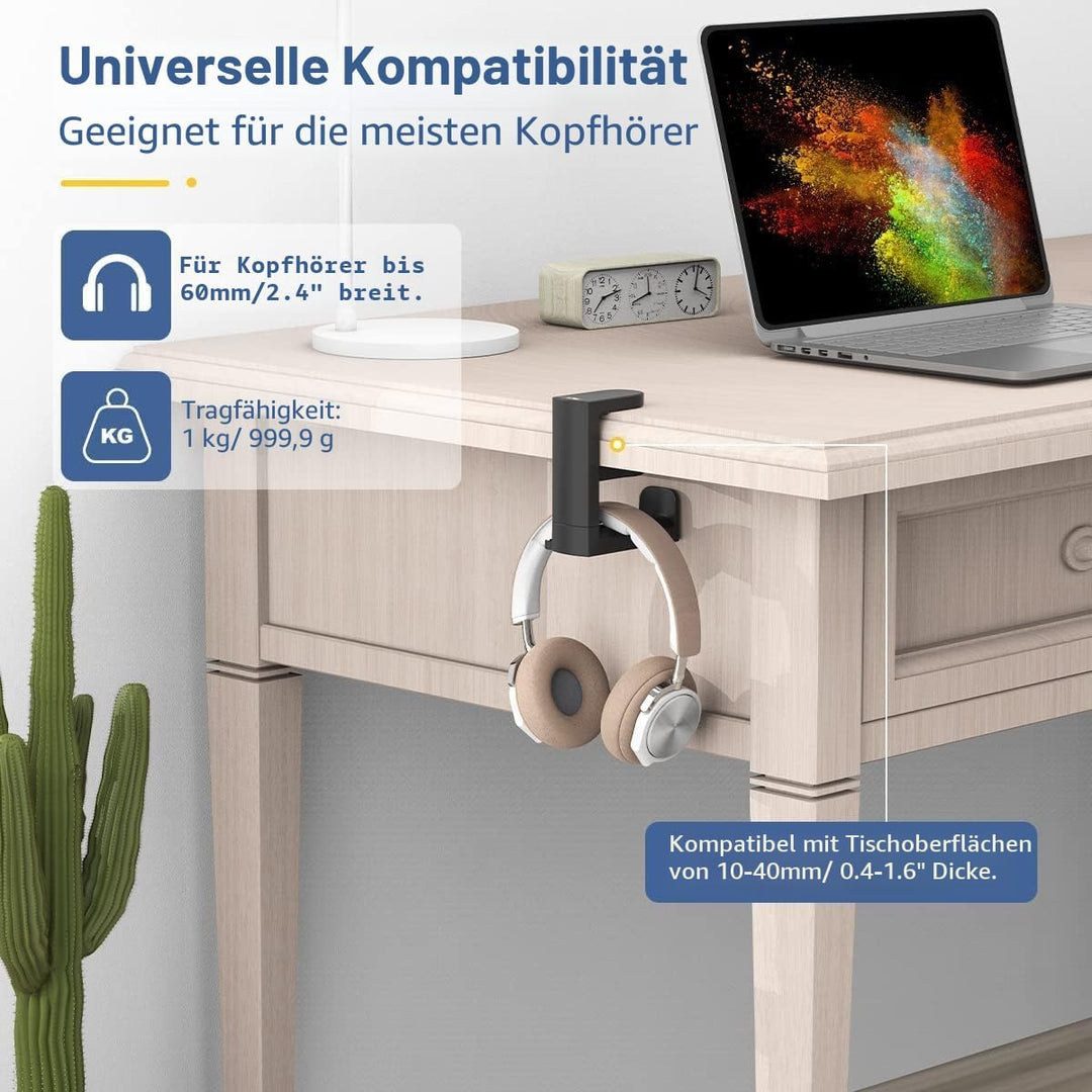 KIWIFOTOS Kopfhörer Ständer Kopfhörerhalter mit 360° drehbarem Headset Halterung Halter, Headphone S