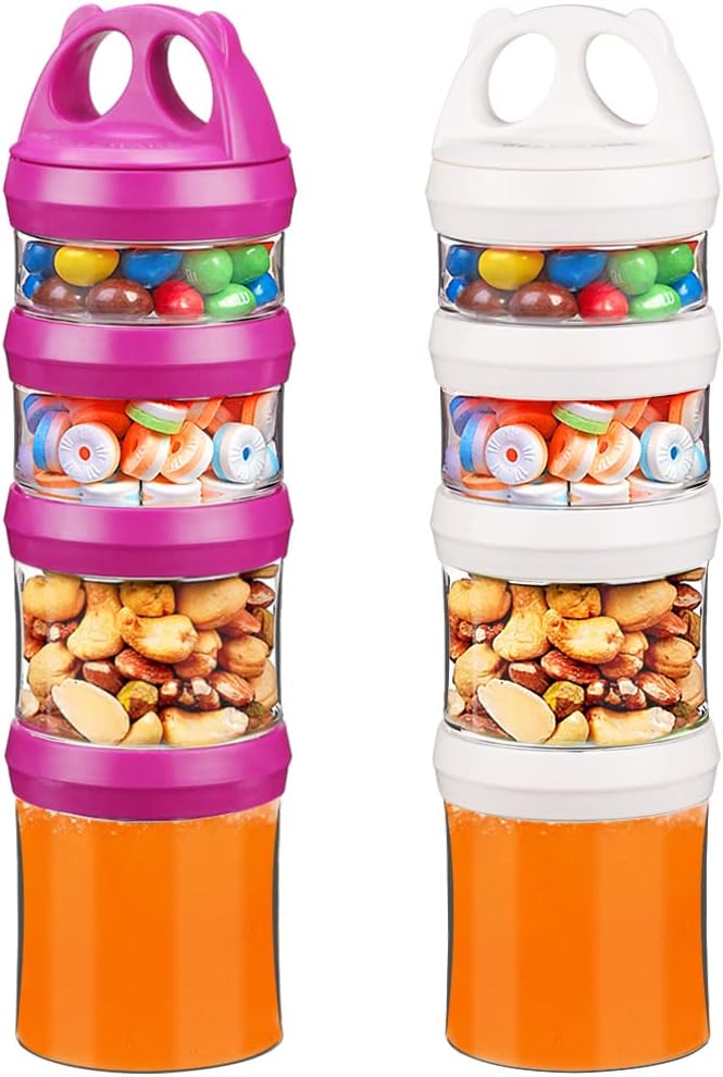 BeneLabel Snack Turm Snack Dosen Snack Container, Stapelbare Behälter Snack Tower 4-Teilig Drehversc