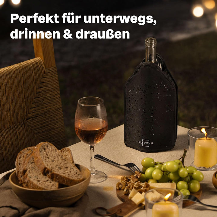 SILBERTHAL Weinmanschette für Flaschen 2er Set - Flaschenkühler für Wein, Sekt & Champagner - Kühlma