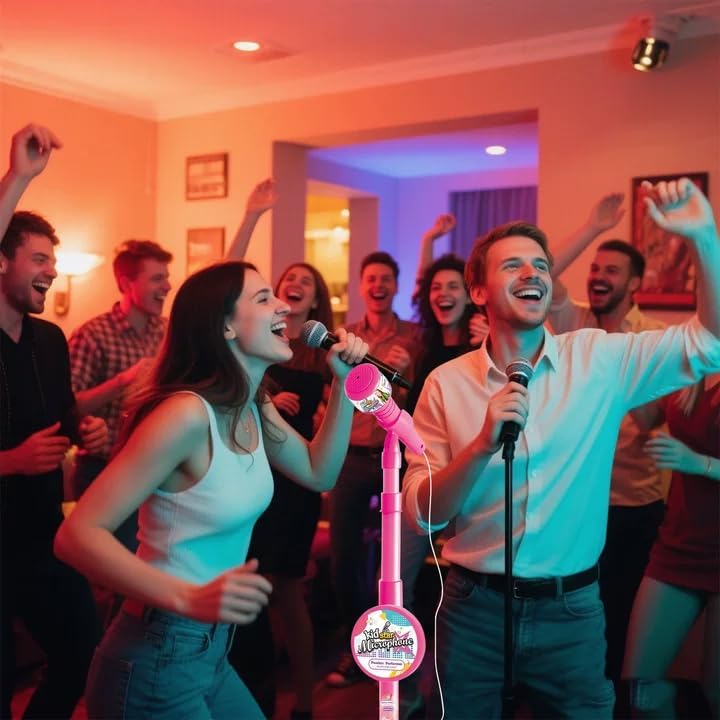 Mikrofon Karaoke Mit Ständer, Karaoke Maschine, Gesangsspielzeug Mit Verstellbarer Höhe, Soundeffekt
