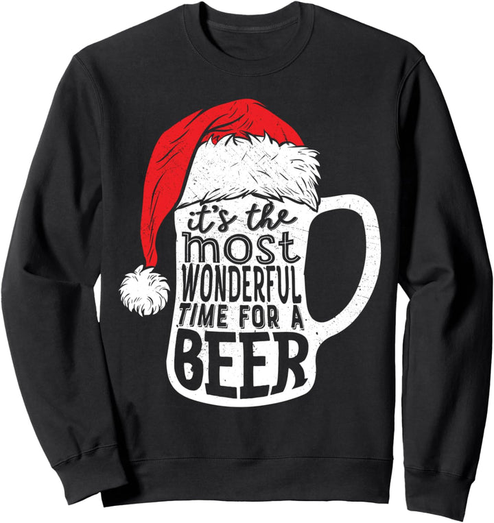 It's The Most Wonderful Time For A Beer Christmas Santa Hat Sweatshirt