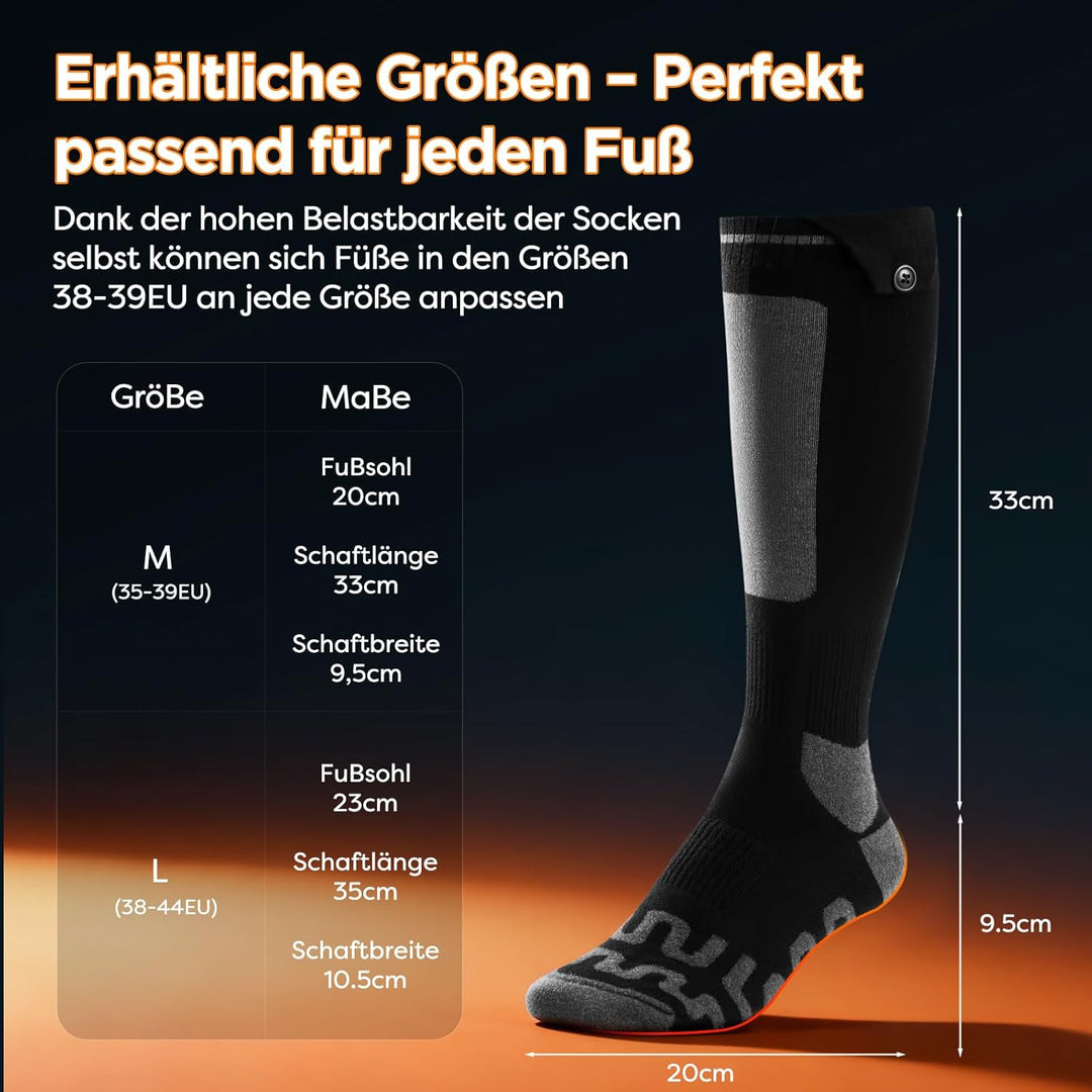 Beheizbare Socken, Beheizte Socken Damen Herren, die Lösung für Maximale Heizfläche im Jahr 2025 5V
