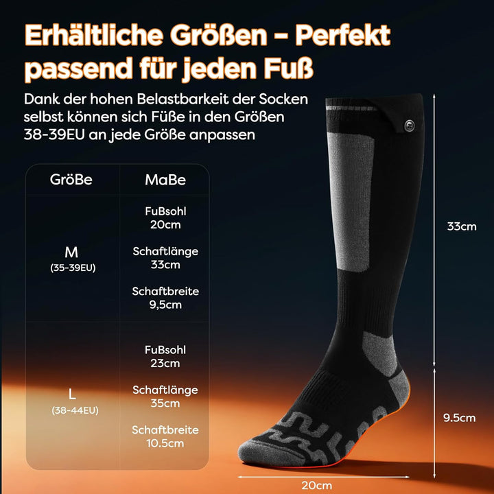 Beheizbare Socken, Beheizte Socken Damen Herren, die Lösung für Maximale Heizfläche im Jahr 2025 5V