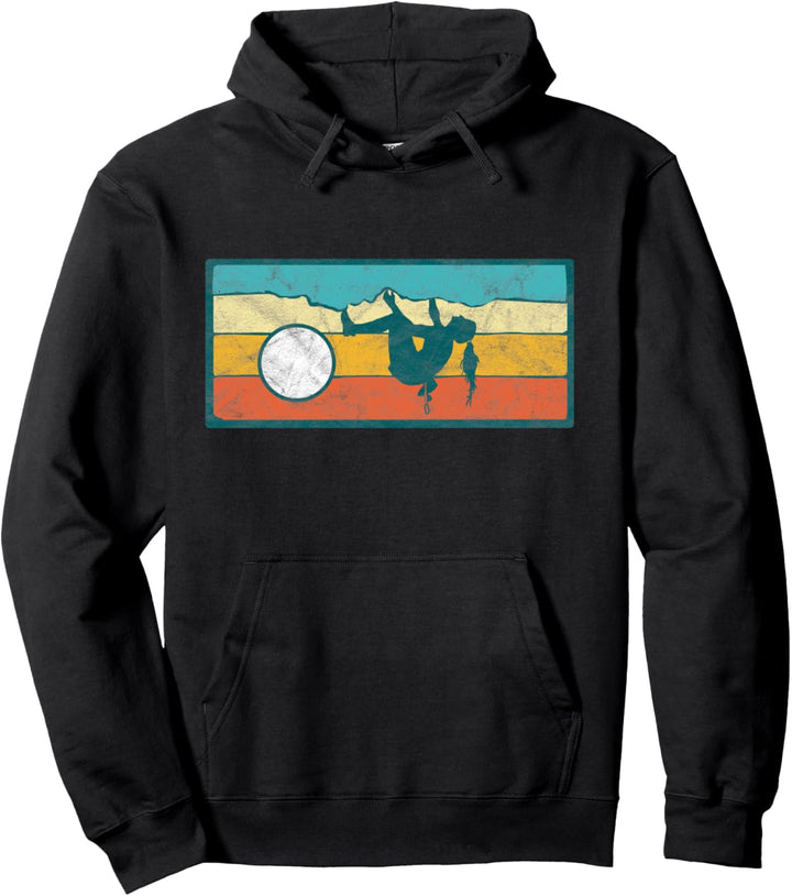 Climb Like a Girl Rock Climbing Retro Bouldering Graphic Pullover Hoodie
