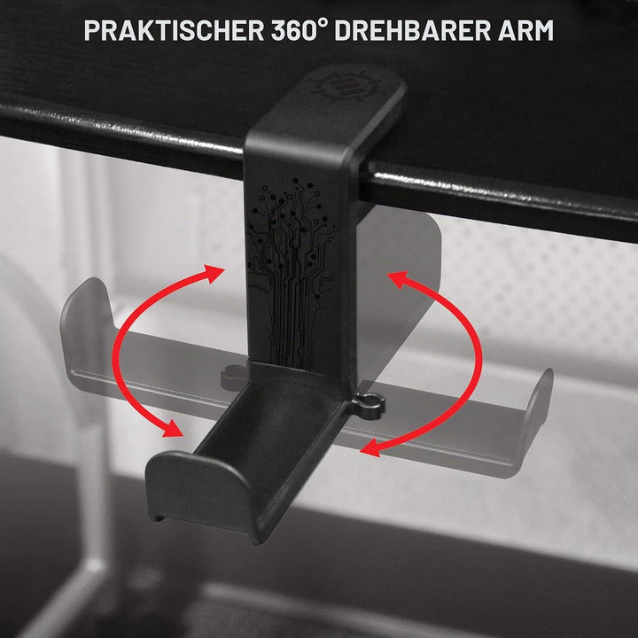 Enhance Halterung für Kopfhörer, für Gaming oder Musik, mit 360 Grad drehbarem Arm, Befestigungsklam