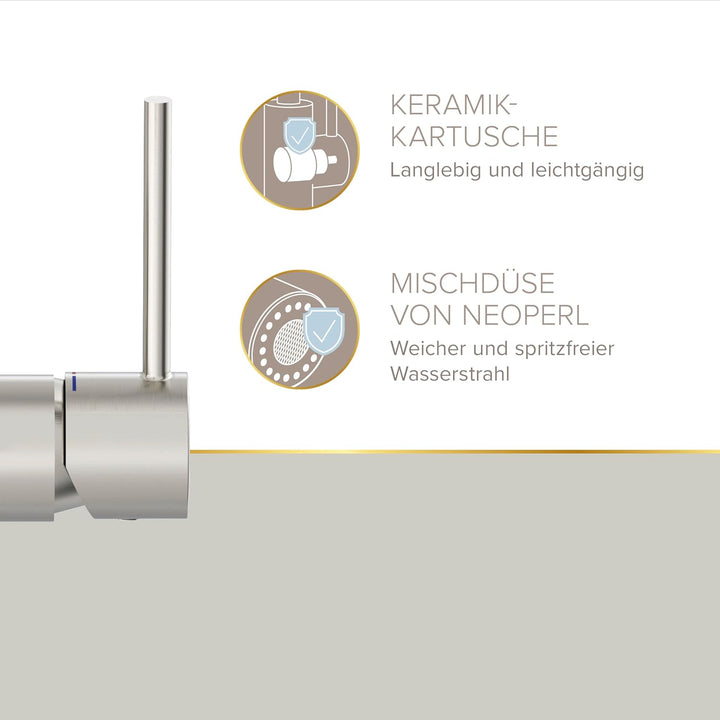 Lenz KALANI² Küchenarmatur mit Pendelbrause nickel-matt 46070322, Nickel-matt