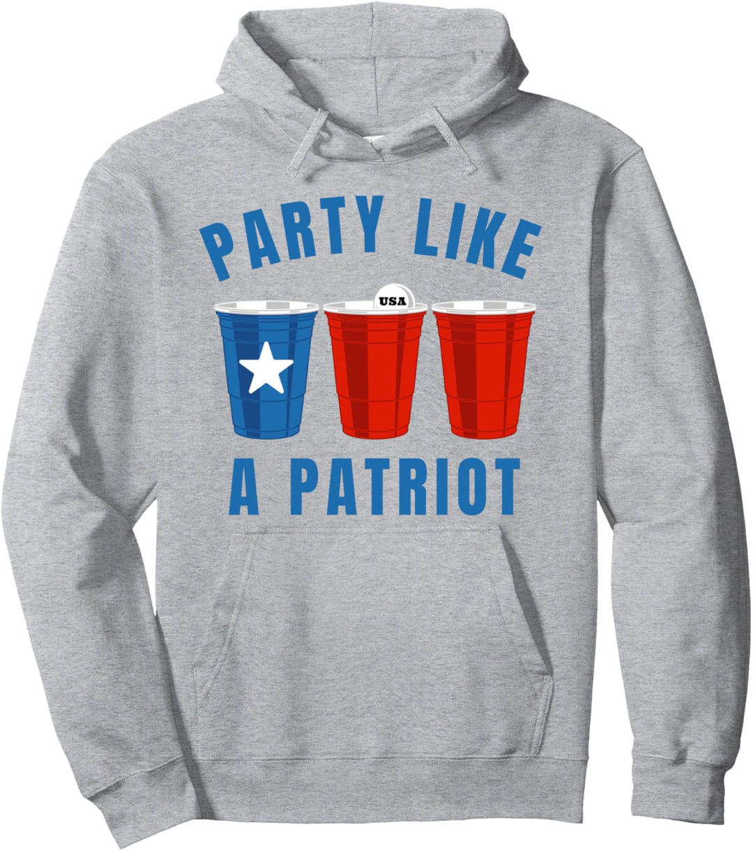 Glücklich vierter Juli Party wie Patriot lustig Bier Pong US Pullover Hoodie
