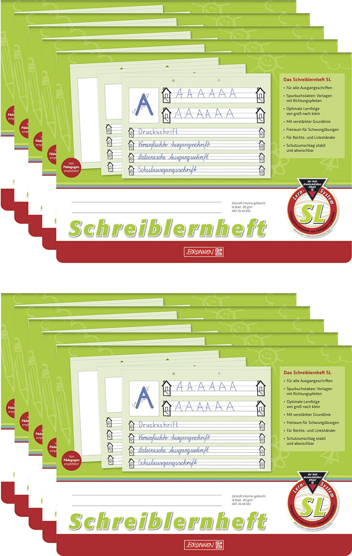 Brunnen Schreiblernheft (10, Lineatur SL) 10 Lineatur SL, 10 Lineatur SL
