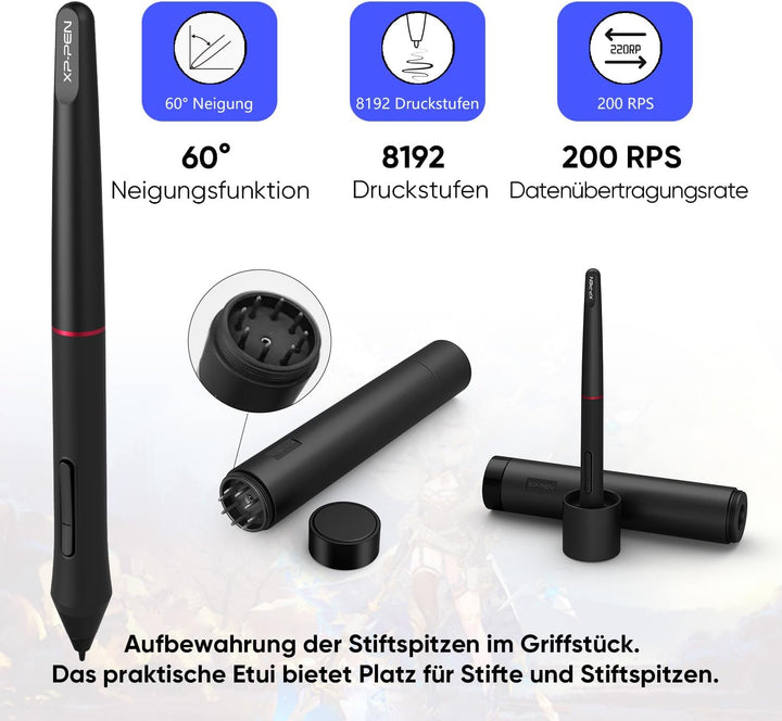 XP-PEN Artist 24 Pro Grafik-Tablet mit Display 2K QHD in 23,8 Zoll (63,8 cm), passiver Eingabestift,