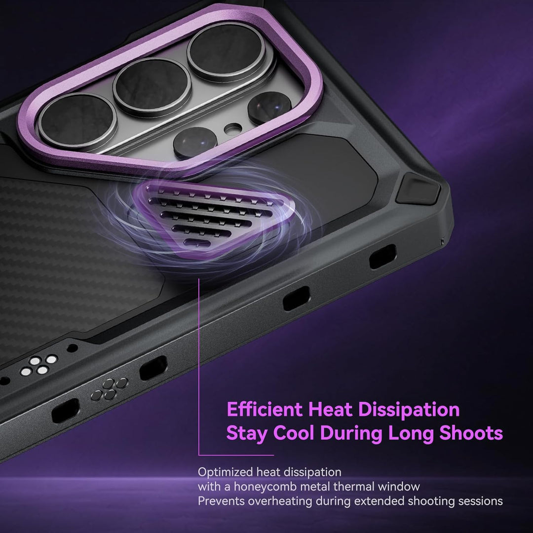 Tilta Khronos Galaxy S26 Ultra Hülle Space Gray, Kamerakäfig mit Quick-Release Snap-In, integrierten