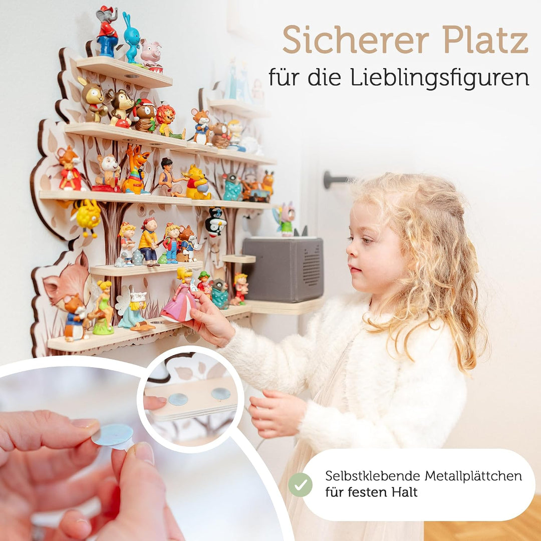 Farbklecks-Collection Musikboxregal Tierische Freunde 2, Wandregal für bis zu 50 Hörfiguren, Masse 6